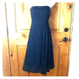 J. Crew NAVY blue strapless dress - size 0, EUC!
